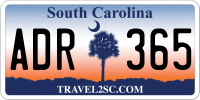 SC license plate ADR365