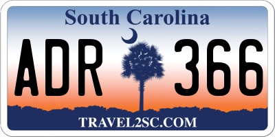 SC license plate ADR366