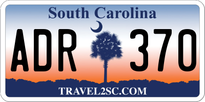SC license plate ADR370