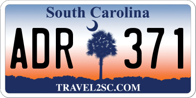 SC license plate ADR371