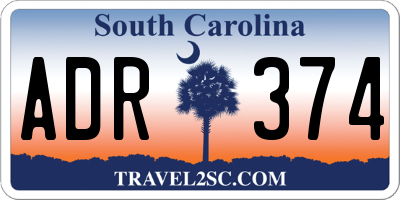 SC license plate ADR374