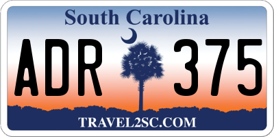 SC license plate ADR375
