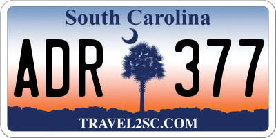 SC license plate ADR377
