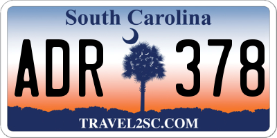 SC license plate ADR378