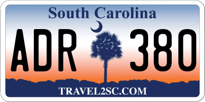 SC license plate ADR380