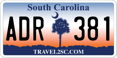 SC license plate ADR381