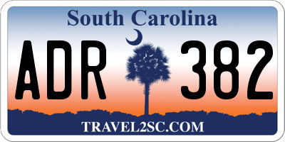 SC license plate ADR382