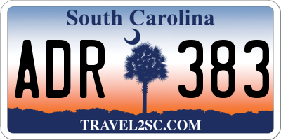 SC license plate ADR383