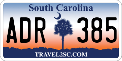 SC license plate ADR385