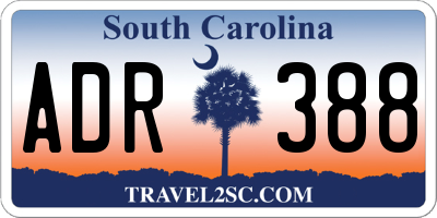SC license plate ADR388