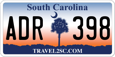 SC license plate ADR398