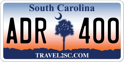 SC license plate ADR400