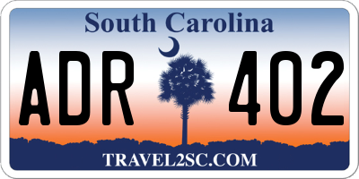 SC license plate ADR402