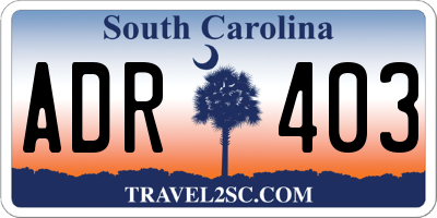 SC license plate ADR403