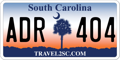 SC license plate ADR404