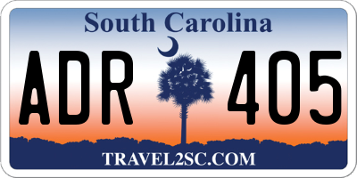 SC license plate ADR405