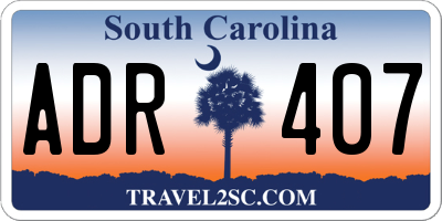 SC license plate ADR407