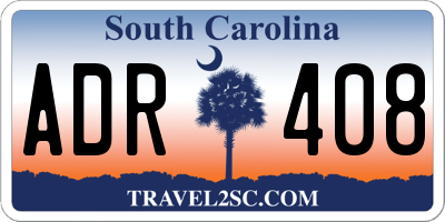 SC license plate ADR408