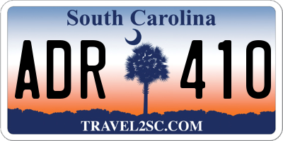 SC license plate ADR410
