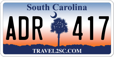 SC license plate ADR417