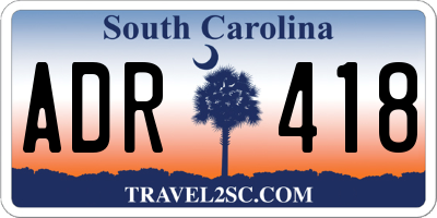 SC license plate ADR418