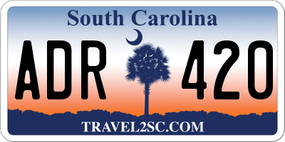 SC license plate ADR420