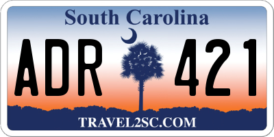 SC license plate ADR421