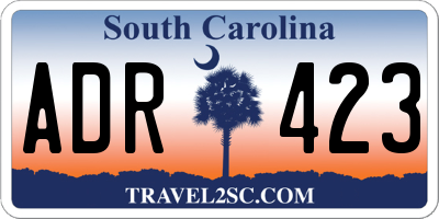 SC license plate ADR423