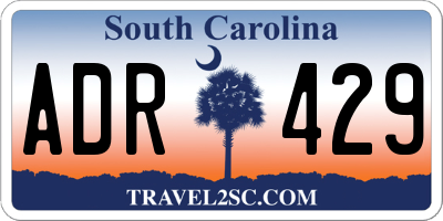 SC license plate ADR429