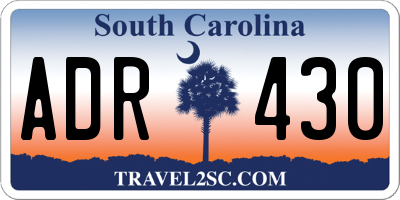 SC license plate ADR430