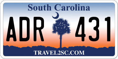 SC license plate ADR431