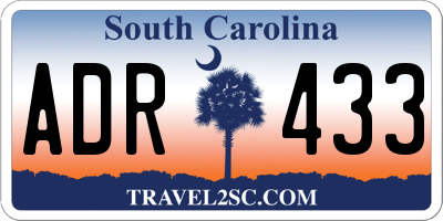 SC license plate ADR433