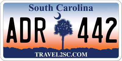 SC license plate ADR442