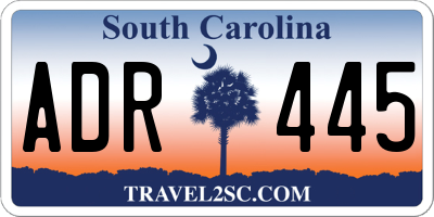 SC license plate ADR445