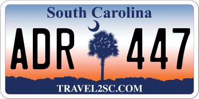 SC license plate ADR447
