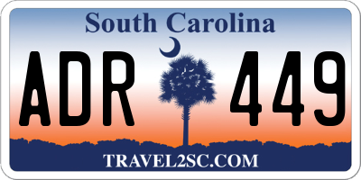 SC license plate ADR449