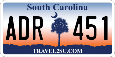 SC license plate ADR451