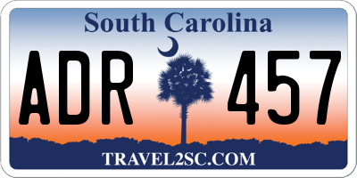 SC license plate ADR457