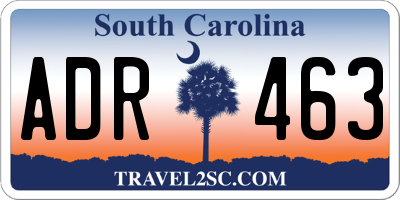 SC license plate ADR463