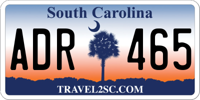 SC license plate ADR465