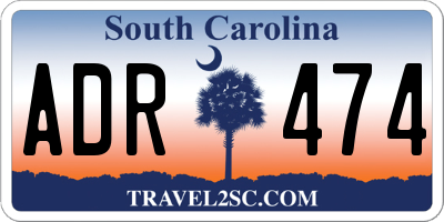 SC license plate ADR474