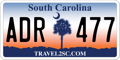 SC license plate ADR477