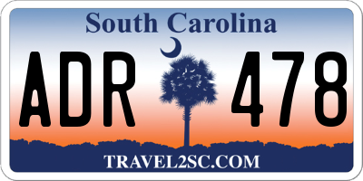 SC license plate ADR478