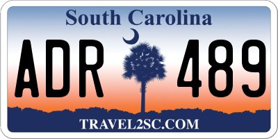 SC license plate ADR489