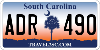 SC license plate ADR490