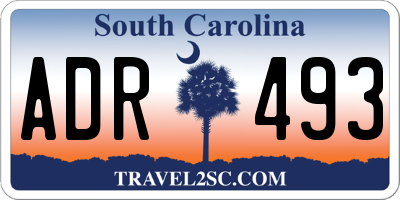 SC license plate ADR493