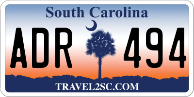 SC license plate ADR494
