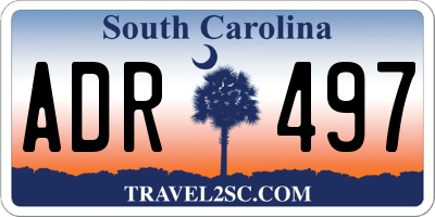 SC license plate ADR497