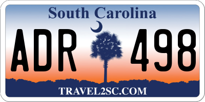 SC license plate ADR498