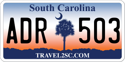 SC license plate ADR503